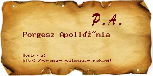 Porgesz Apollónia névjegykártya